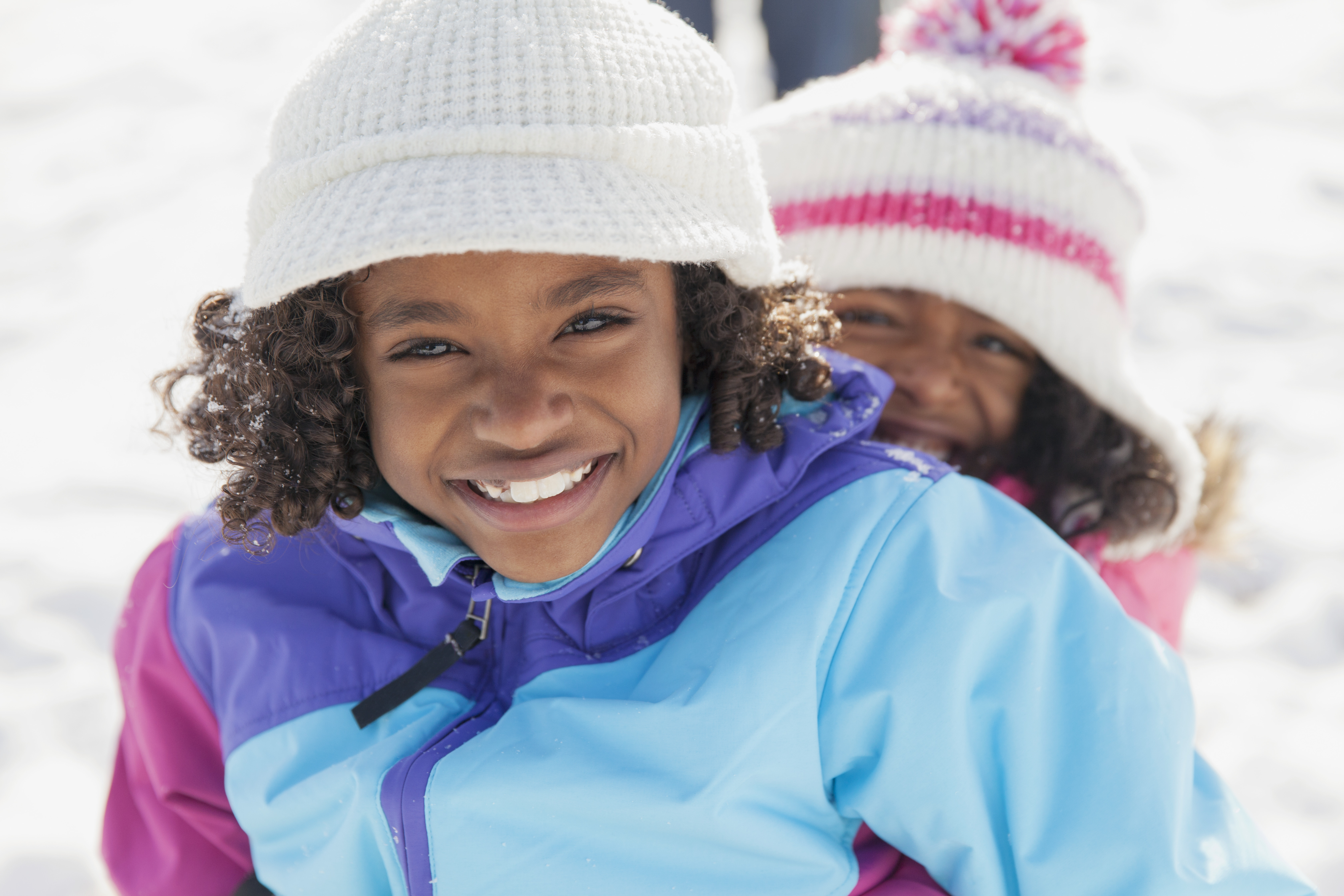 Kids playing in snow