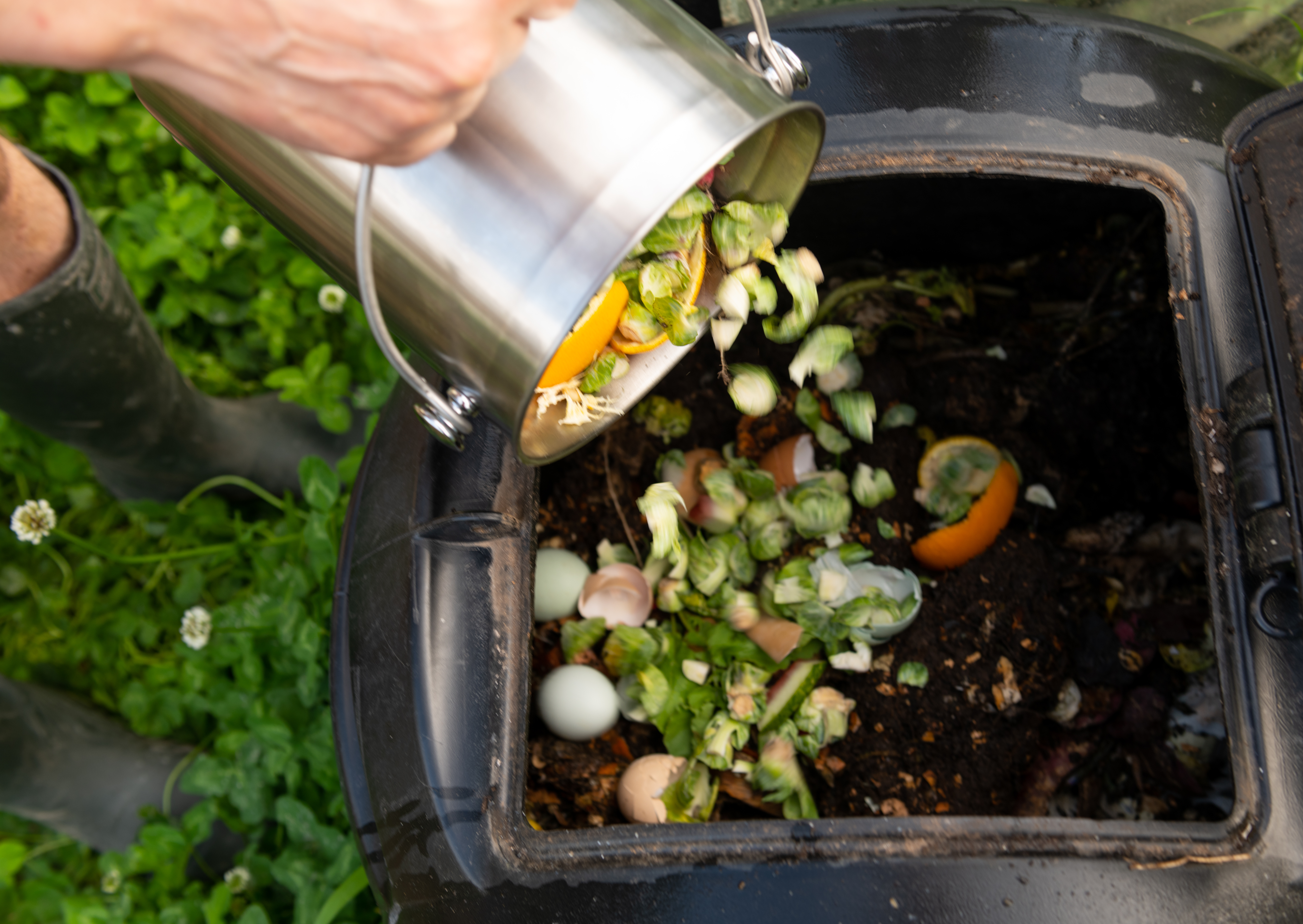 compost buckets getting emptied