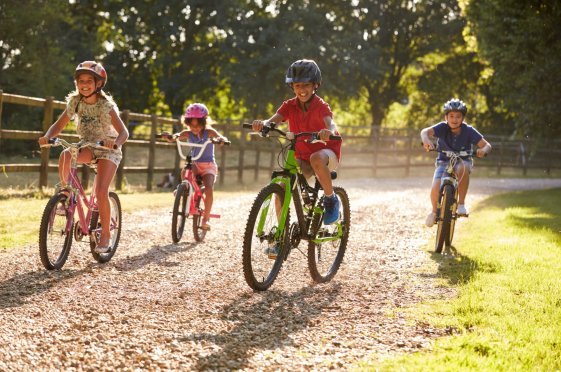 Kids biking