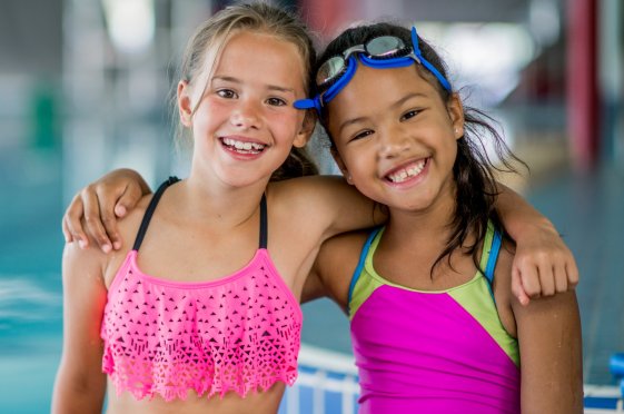 Girls at the pool